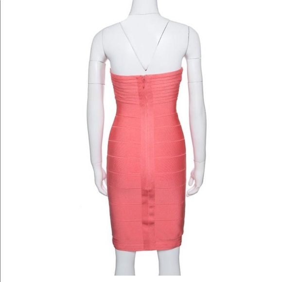 Herve Leger Peach Blush Strapless Dress - Picture 6 of 6